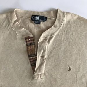 POLO RALPH LAUREN Plaid Detail Long Sleeve Tee